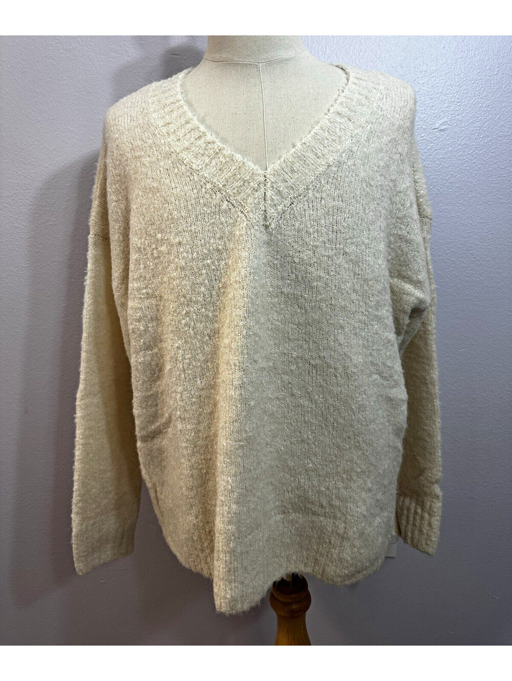 99 Jane Street Women’s Cream Knit Acrylic Fringe Solid Rectangle Scarf MST06515
